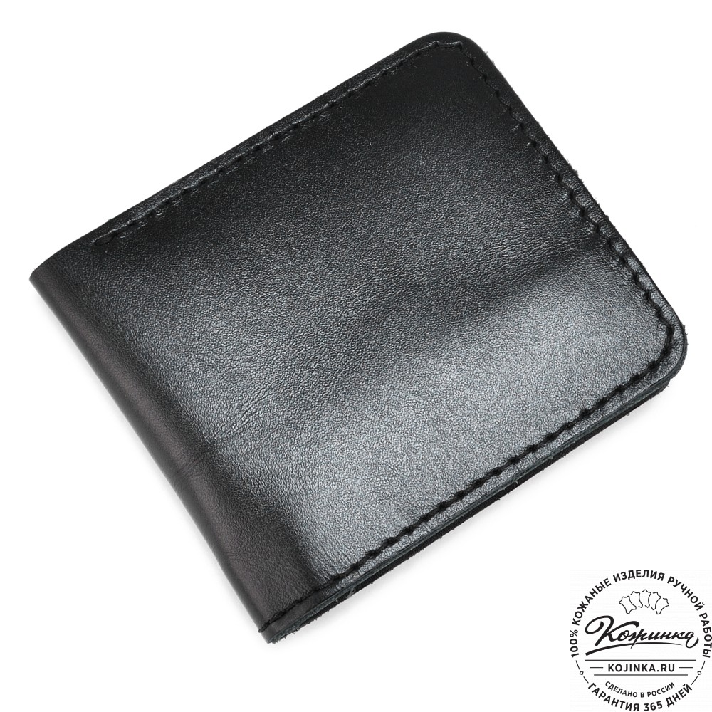 Кожаный бумажник "Рокки" (чёрный)